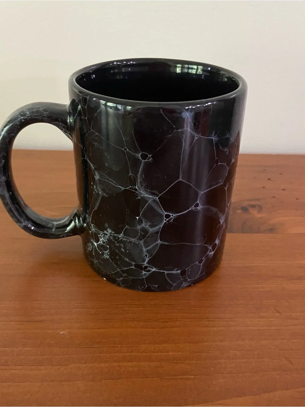 Title  #1 Dad Black Marble Ceramic Coffee Mug Pewter Look Emblem